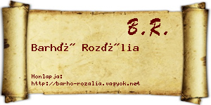 Barhó Rozália névjegykártya
